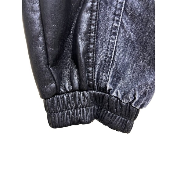 Alice + Olivia Jenny Faux Leather-Trimmed Mid-Rise Tapered Jeans Black‎ Size 32 - Picture 7 of 12